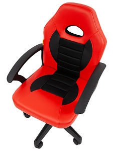 Детское компьютерное кресло CHAIRMAN KIDS 111, экокожа, красный/черный
